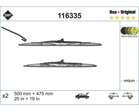 Wiper Blade DAS ORIGINAL SET 116335 SWF, Image 3