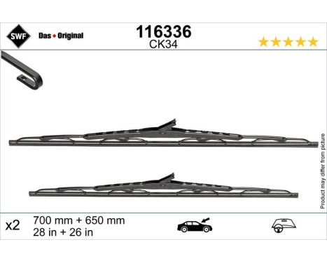 Wiper Blade DAS ORIGINAL SET 116336 SWF, Image 5