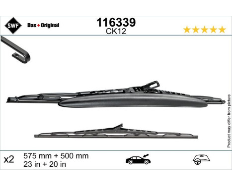 Wiper Blade DAS ORIGINAL SET 116339 SWF, Image 5