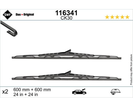 Wiper Blade DAS ORIGINAL SET 116341 SWF, Image 4