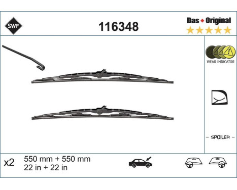 Wiper Blade DAS ORIGINAL SET 116348 SWF, Image 3