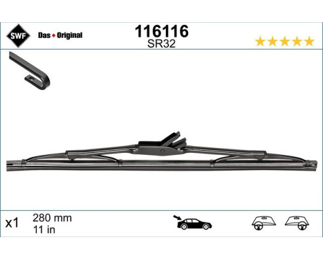 Wiper Blade DAS ORIGINAL SINGLE 116116 SWF, Image 4