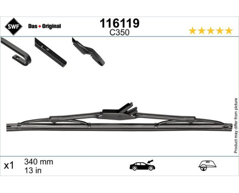 Wiper Blade DAS ORIGINAL SINGLE 116119 SWF, Image 3