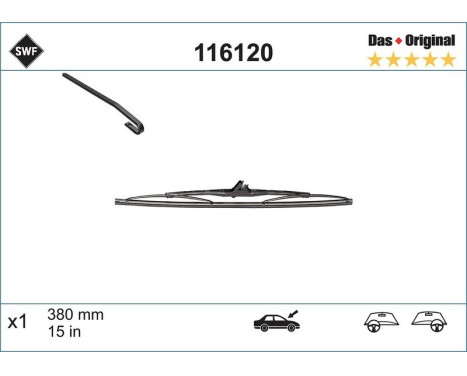 Wiper Blade DAS ORIGINAL SINGLE 116120 SWF, Image 2