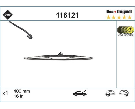 Wiper Blade DAS ORIGINAL SINGLE 116121 SWF, Image 3