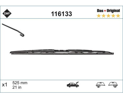 Wiper Blade DAS ORIGINAL SINGLE 116133 SWF, Image 2