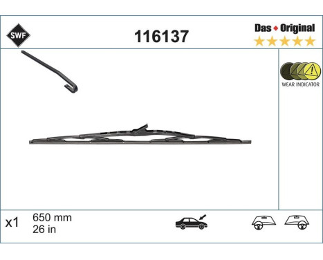 Wiper Blade DAS ORIGINAL SINGLE 116137 SWF, Image 2