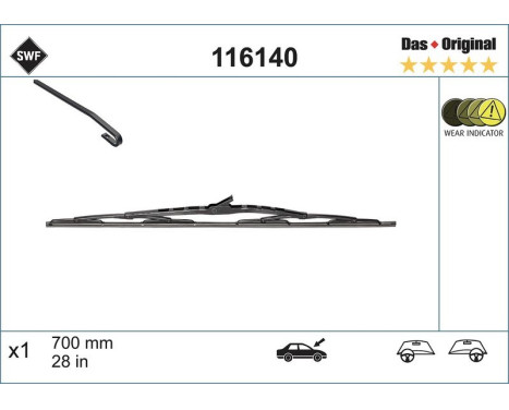 Wiper Blade DAS ORIGINAL SINGLE 116140 SWF, Image 3