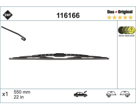 Wiper Blade DAS ORIGINAL SINGLE 116166 SWF, Image 3