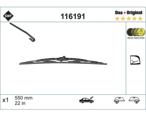 Wiper Blade DAS ORIGINAL SINGLE 116191 SWF, Image 3