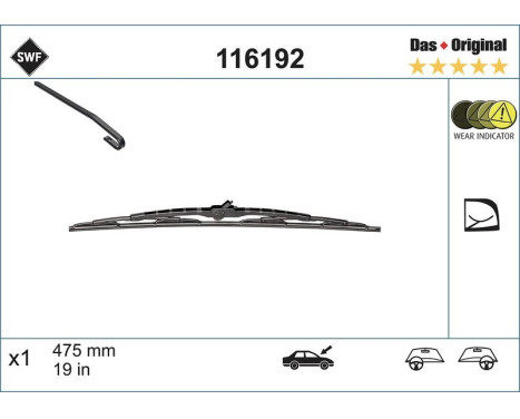 Wiper Blade DAS ORIGINAL SINGLE 116192 SWF, Image 3
