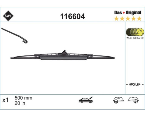 Wiper Blade DAS ORIGINAL SINGLE 116604 SWF, Image 3