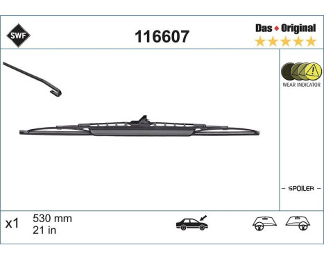 Wiper Blade DAS ORIGINAL SINGLE 116607 SWF, Image 3