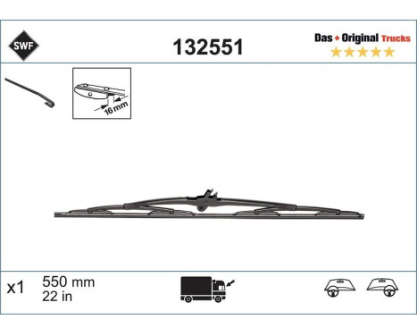 Wiper Blade DAS ORIGINAL TRUCKS 132551 SWF, Image 2