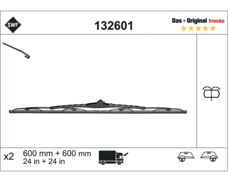 Wiper Blade DAS ORIGINAL TRUCKS 132601 SWF, Image 2