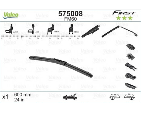 Wiper Blade FIRST MULTICONNECTION 575008 Valeo, Image 2