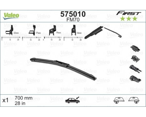 Wiper Blade FIRST MULTICONNECTION 575010 Valeo, Image 2