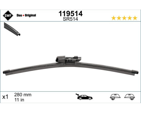 Wiper Blade ORIGINAL VISIOFLEX REAR 119514 SWF, Image 3