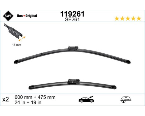 Wiper Blade ORIGINAL VISIOFLEX SET 119261 SWF, Image 2