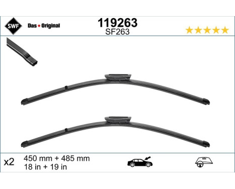 Wiper Blade ORIGINAL VISIOFLEX SET 119263 SWF, Image 2