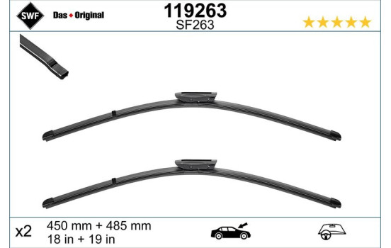 Wiper Blade ORIGINAL VISIOFLEX SET 119263 SWF, Image 2
