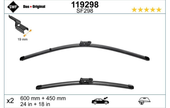 Wiper Blade ORIGINAL VISIOFLEX SET 119298 SWF, Image 2