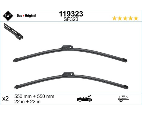 Wiper Blade ORIGINAL VISIOFLEX SET 119323 SWF, Image 3