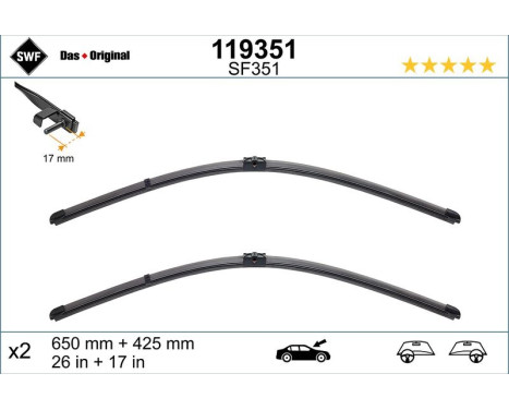 Wiper Blade ORIGINAL VISIOFLEX SET 119351 SWF, Image 2