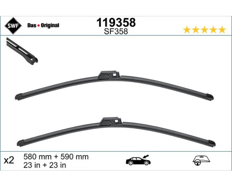 Wiper Blade ORIGINAL VISIOFLEX SET 119358 SWF, Image 3