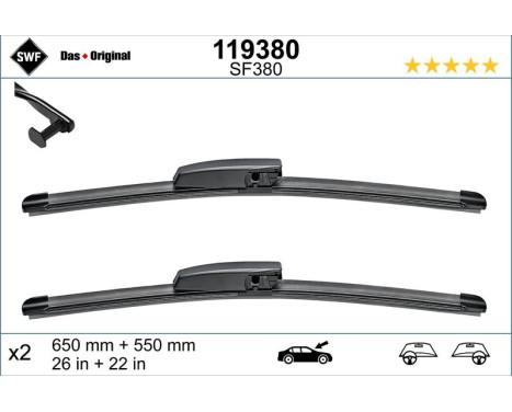 Wiper Blade ORIGINAL VISIOFLEX SET 119380 SWF, Image 3