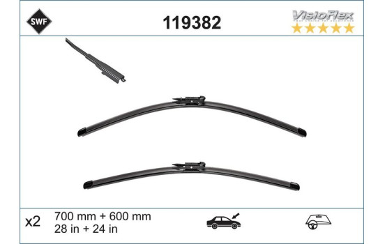 Wiper Blade ORIGINAL VISIOFLEX SET 119382 SWF, Image 3