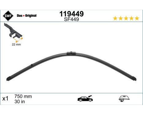 Wiper Blade ORIGINAL VISIOFLEX SET 119449 SWF, Image 2
