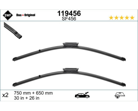 Wiper Blade ORIGINAL VISIOFLEX SET 119456 SWF, Image 2