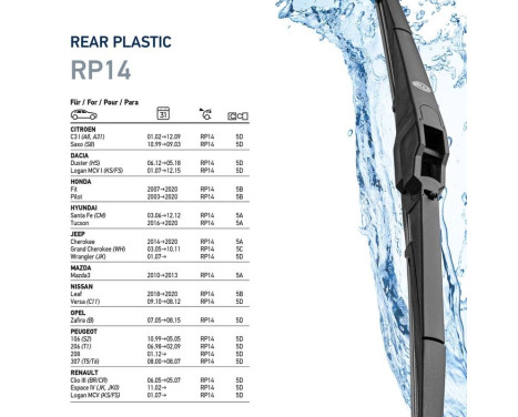 Wiper Blade Rear 9XW 358 112-931 Hella, Image 7