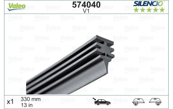 Wiper Blade Rubber SILENCIO CONVENTIONAL SINGLE 574040 Valeo, Image 3