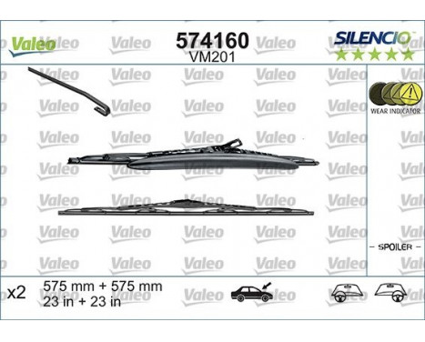 Wiper Blade SILENCIO CONVENTIONAL SET 574160 Valeo, Image 2