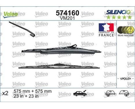 Wiper Blade SILENCIO CONVENTIONAL SET 574160 Valeo, Image 2