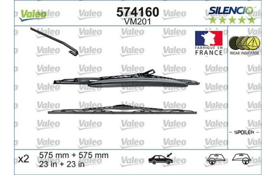 Wiper Blade SILENCIO CONVENTIONAL SET 574160 Valeo, Image 2