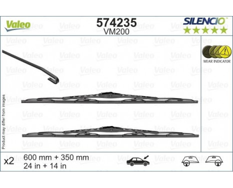 Wiper Blade SILENCIO CONVENTIONAL SET 574235 Valeo