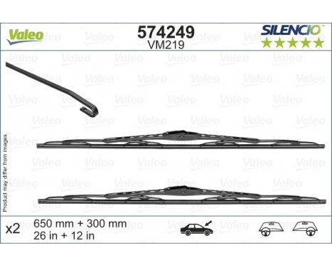 Wiper Blade SILENCIO CONVENTIONAL SET 574249 Valeo