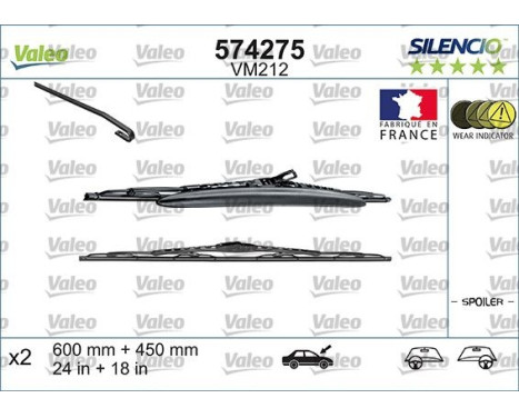 Wiper Blade SILENCIO CONVENTIONAL SET 574275 Valeo, Image 5