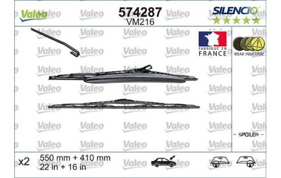Wiper Blade SILENCIO CONVENTIONAL SET 574287 Valeo, Image 3