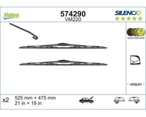 Wiper Blade SILENCIO CONVENTIONAL SET 574290 Valeo, Image 4