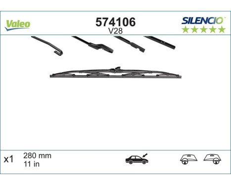 Wiper Blade SILENCIO CONVENTIONAL SINGLE 574106 Valeo, Image 5