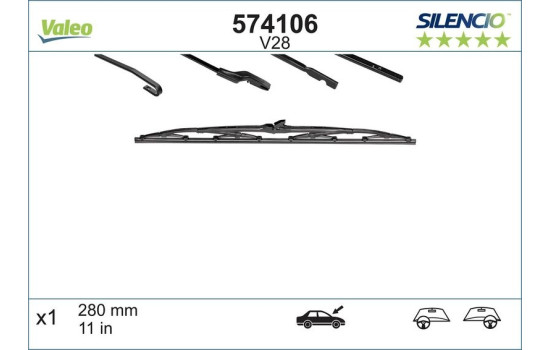 Wiper Blade SILENCIO CONVENTIONAL SINGLE 574106 Valeo, Image 5