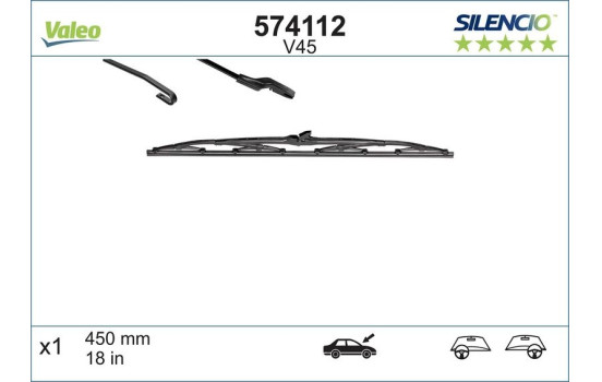 Wiper Blade SILENCIO CONVENTIONAL SINGLE 574112 Valeo, Image 3