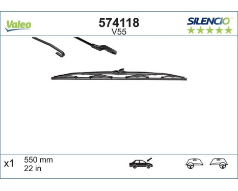 Wiper Blade SILENCIO CONVENTIONAL SINGLE 574118 Valeo, Image 3