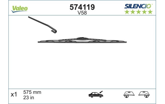 Wiper Blade SILENCIO CONVENTIONAL SINGLE 574119 Valeo, Image 3
