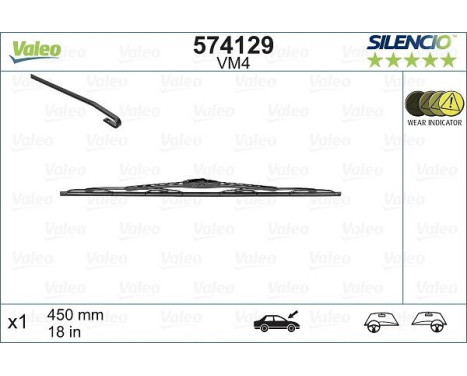 Wiper Blade SILENCIO CONVENTIONAL SINGLE 574129 Valeo, Image 7