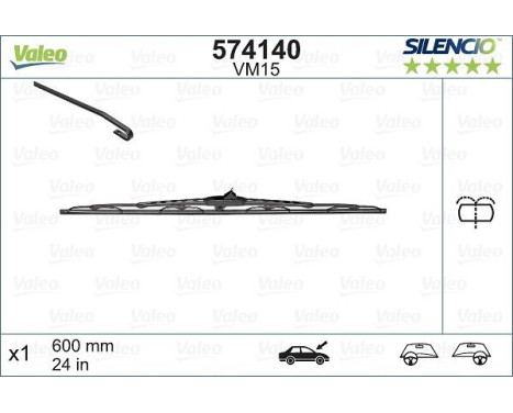 Wiper Blade SILENCIO CONVENTIONAL SINGLE 574140 Valeo, Image 4